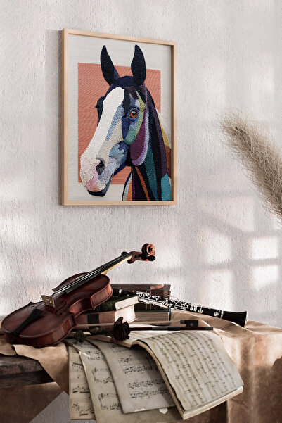 Artiera Γεωμετρική ζωγραφική με άλογα που περνούν από διαφορετικά χρώματα, Μο...