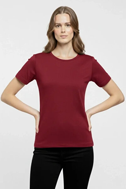 Generic Brand Tricou cu gât rotund, croială slim, din Lycra, casual, de bază ...