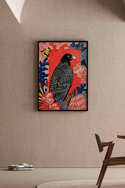 Artiera Ζωγραφική στο χέρι Mercan Koral με μοτίβο λουλουδιών και αετού - Ζωγρ...