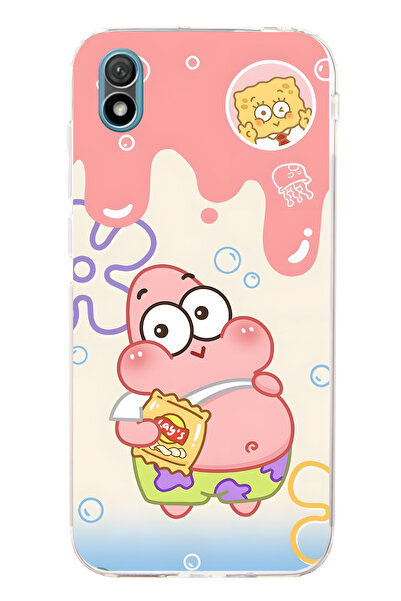 FLAMENKO حافظة هاتف شفافة متوافقة مع هاتف هواوي Y5 2019 بنمط باتريك ستار