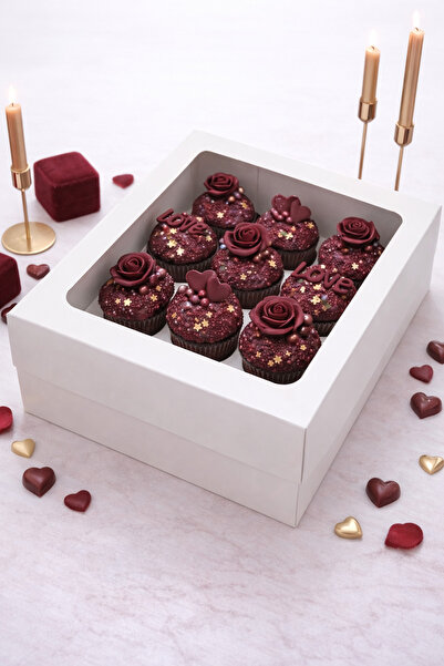 Ege Concept Life 9'lu Cupcake Kutusu 25x25x10 cm - Şık Sunum ve Ambalaj