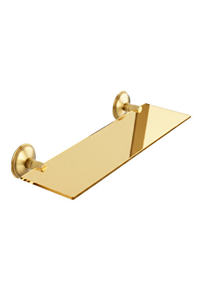 tesitay Banyo Lavabo Etejeri Cam Gold Renk