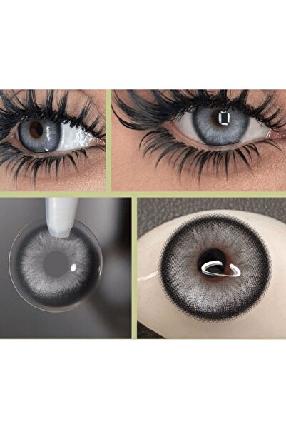 Axhara Newyork Storm Gray Gri Renkli Göz Kirpik Lens Yıllık