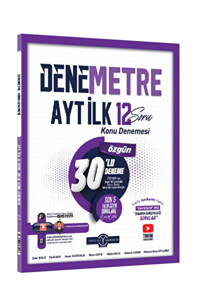 Açı Yayınları Orijinal Yay AYT Denemetre İlk 12 Konu Denemesi / Son 5 Yılın Ö...