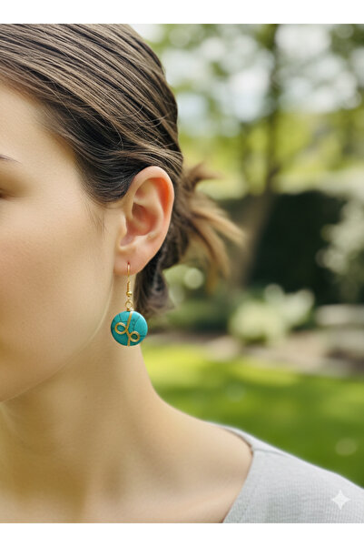 by evrenmusti Turquoise Stone Design Handmade Earrings
