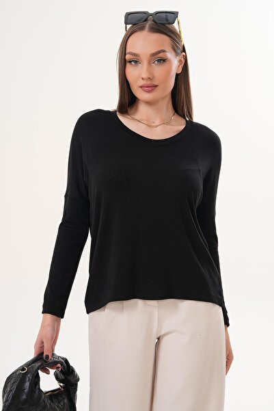 ŞİMAL Women's V-Neck Long Sleeve Loose Blouse 260326