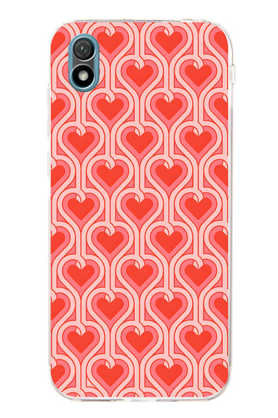 FLAMENKO حافظة هاتف شفافة بنمط قلب ريترو متوافقة مع هاتف هواوي Y5 2019