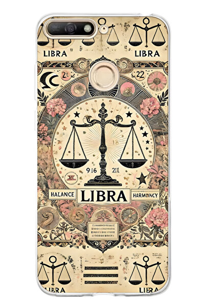 FLAMENKO حافظة هاتف شفافة بنمط برج الميزان متوافقة مع هاتف هواوي Y6 2018