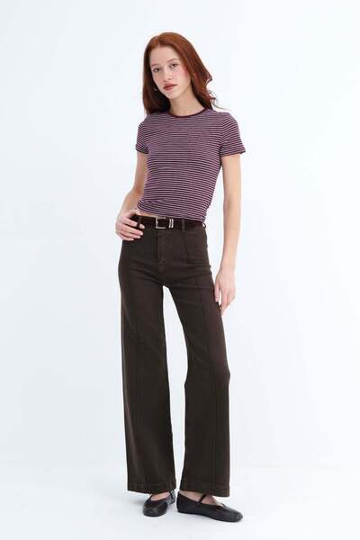 Addax Stitched Detailed Jean Trousers Pn248