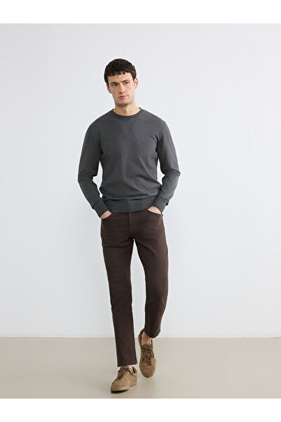 LC Waikiki بنطلون جينز رجالي من مجموعة إلسيفا بني 750 بقصة ضيقة