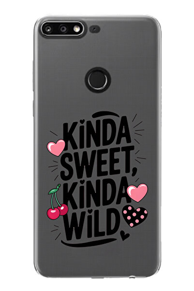 FLAMENKO حافظة هاتف شفافة متوافقة مع هاتف هواوي Y7 2018 بنمط Kinda Sweet Kind...