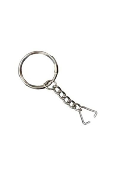 Egem aksesuar 100lü Anahtarlık Halkası Zincirli Üçgen Uçlu