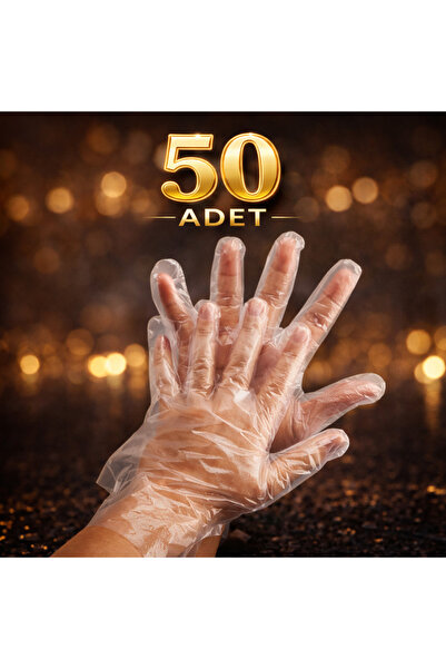 KAREL 50 Adet Şeffaf Tek Kullanımlık Eldiven – Pudrasız, Hijyenik, Mutfak, Te...