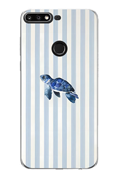 FLAMENKO حافظة هاتف شفافة بنمط السلحفاة البحرية متوافقة مع هاتف هواوي Y7 2018