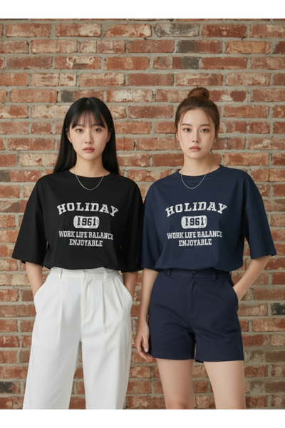 Gollinger Σετ 2 γυναικείων μπλουζών με στάμπα και λαιμόκοψη ποδηλάτου