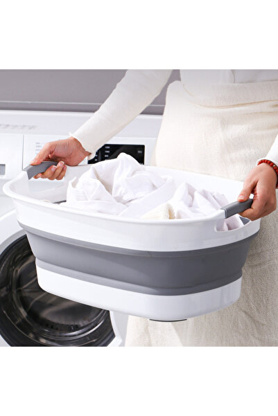 Vivendo Vivendo® Silicone Foldable Laundry Basket, 38L, Multifunctional Basin...
