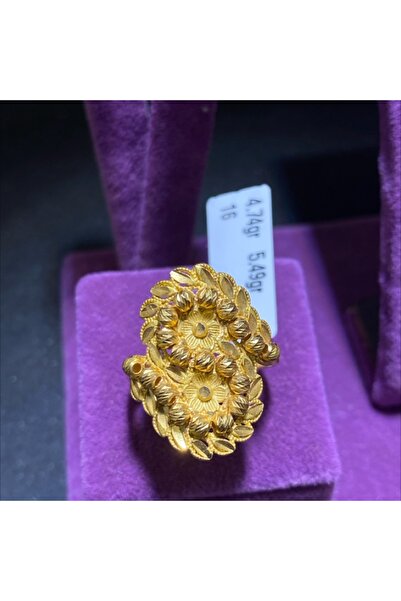 paksoy kuyumculuk 22 Ayar Altın Yüzük Başak Serisi El İşi 4.74gr 16 Numara Ka...