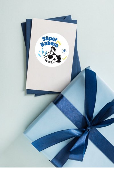 Bimotif Set of Stickers for Father's Day, 4X4 Cm, 150 Pcs (10 Sheets)