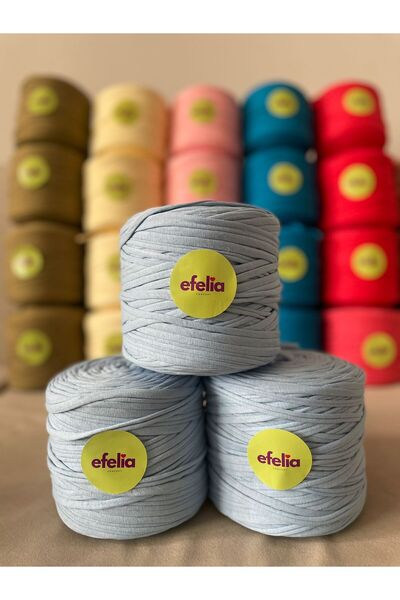 Leila shop Bebe Blue Combed Cotton Yarn Bag Knitting Yarn - (600-650Gr) 1 Piece