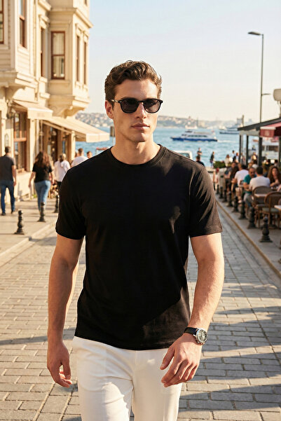 Buratti Βαμβάκι τεμάχια Ανδρικό μπλουζάκι Regular Fit με λαιμόκοψη ποδηλάτου ...