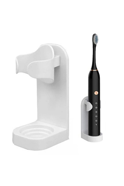 zola Power brush storage holder, plastic, white, 9.5x3x3 cm