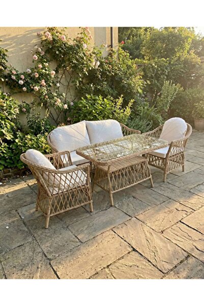 STARTEK Liva Midi Üçlü Rattan Bahçe ve Balkon Oturma Grubu