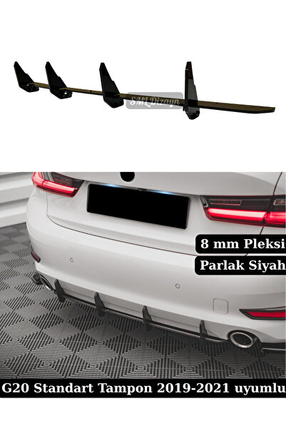 SML Dizayn BMW G20 Standart Tampon Uyumlu Arka Difüzör Splitter - 4 Bıçaklı P...
