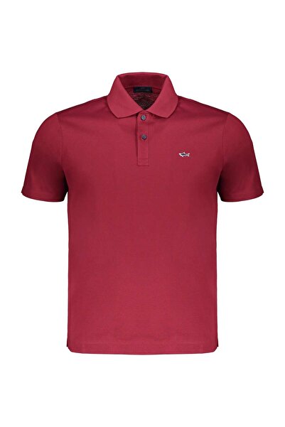 PAUL&SHARK Men's Regular Cut Cotton Pique Fabric Short Sleeve Red Polo Collar...