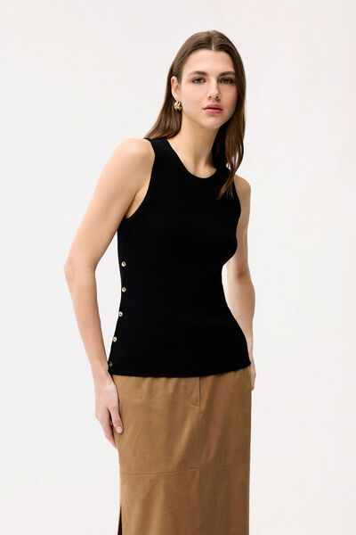 adL Yandan Düğmeli Triko Bluz