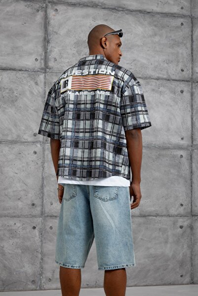 NOMARC Black Question Digital Print Oversize Shirt