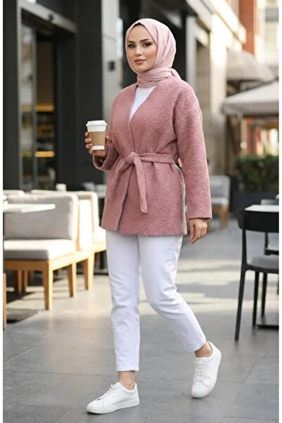 sefamerve Bouquet Fabric Tied Winter Cap 2235-02 Dried Rose