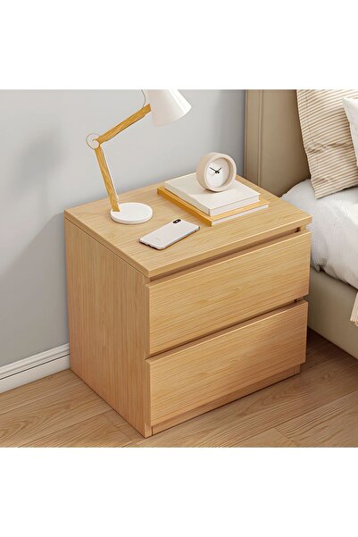Vivendo Noptiera moderna cu 2 sertare, 40x30x41cm, Lemn Stejar
