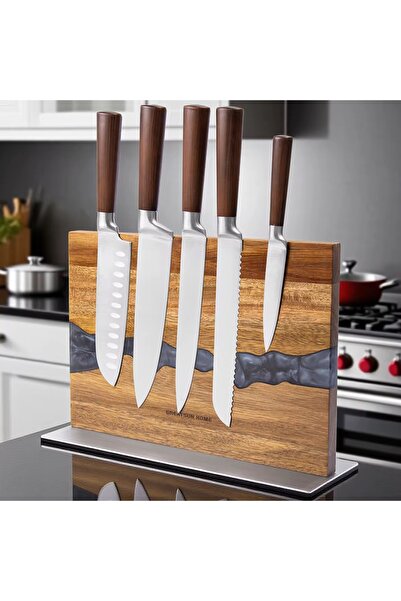 Woodly Romania Magnetic knife holder made of wood and epoxy resin