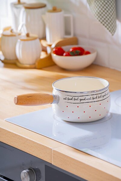 Empressco Şık Emaye Sütlük ve Sosluk, 14 cm, Dayanıklı ve Kadık Çizgisi