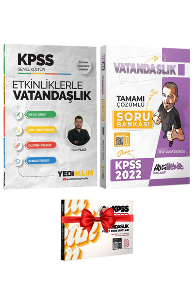 Yediiklim Yayınları 2026 KPSS Genel Kültür Etkinliklerle Vatandaşlık+Soru Ban...