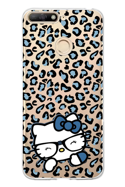 FLAMENKO حافظة هاتف شفافة متوافقة مع هاتف هواوي Y6 2018 بنمط كيتي