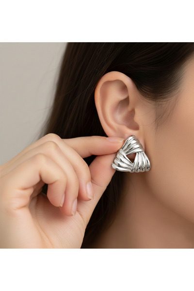 Ervalina Striped Triangle Women's Earrings