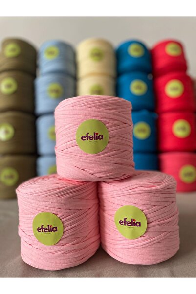 Leila shop ŞEKER PEMBE ÖRGÜ PENYE İP ÇANTA ÖRGÜ İP - (600-650GR) 1 ADET