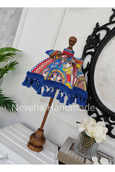 Nevena handmade Mavi püsküllü Milano Bali şemsiyesi