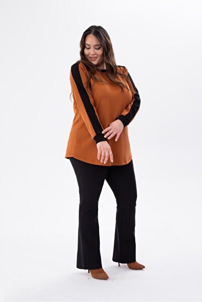 Roxxlen Γυναικεία Μπλούζα Μεγάλου Μεγέθους με Κορδόνια και Διακοσμητικά Στοιχ...