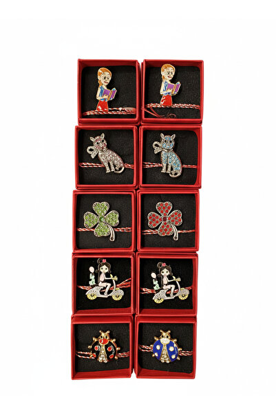 OEM Set Broșe Mărțișor Premium, Modele Norocoase (Trifoi, Buburuză, Fetiță pe...