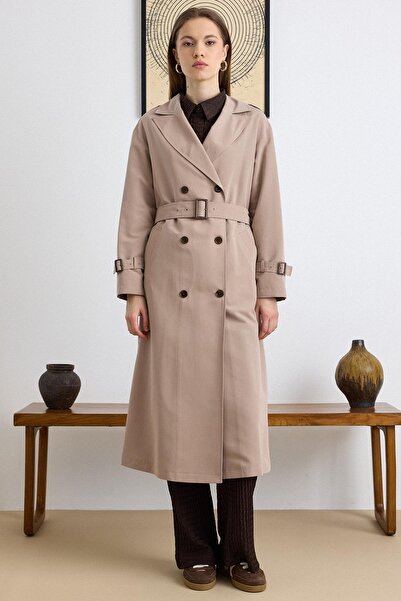 Olcay Epaulet Detailed Low Sleeve Water Repellent Unlined Trench Coat Vi̇zon ...