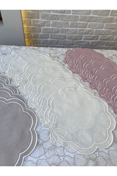 ELORA MAISON 2’li Belle Amerikan Servis, Nakışlı Keten Servis