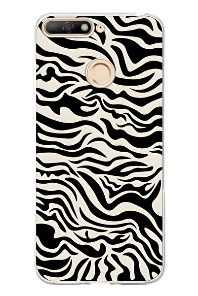 FLAMENKO حافظة هاتف شفافة بنمط حمار وحشي متوافقة مع هاتف هواوي Y6 2018