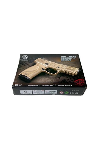 ABAS M&P 9 Plastic Bead Gun for Kids – Safe Bead Shooting Toy – Sand Color