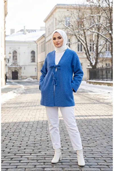 sefamerve Bouquet Fabric Tied Winter Cap 2234-01 Indigo