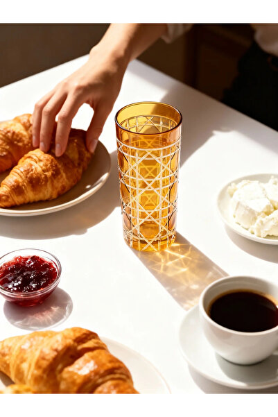 Margerie Crystal Goods Margerie Gloria El Kesme Kristal Uzun Su Bardağı 485cc...