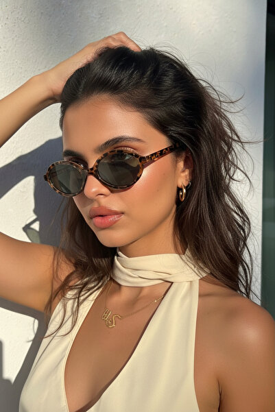 Roger Bacon 90S Green Leopard Women's Sunglasses