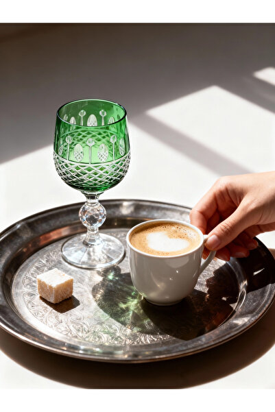 Margerie Crystal Goods كوب قهوة مارجيرى أوفيليا بوهيميا كريستال مقطوع يدويًا ...