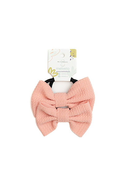 melvelo Set of 2 hair elastics with bow, baby, - Peach